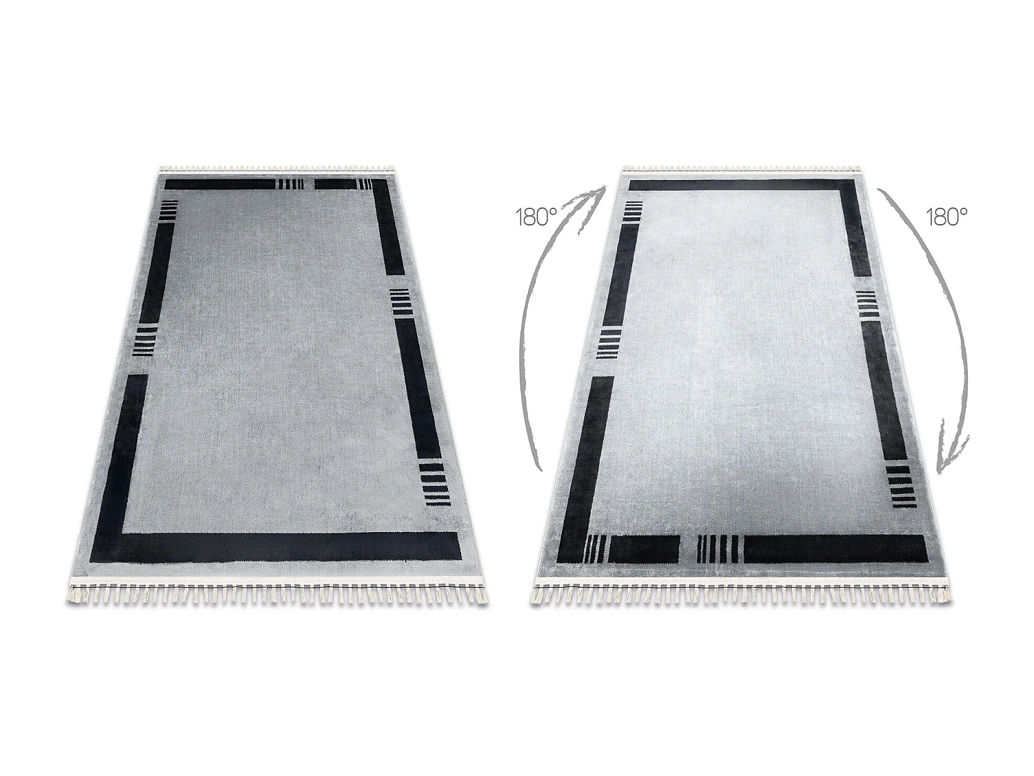 Tapis AMOUR 53113D gris - Cadre, moderne, élégant 118x180 cm