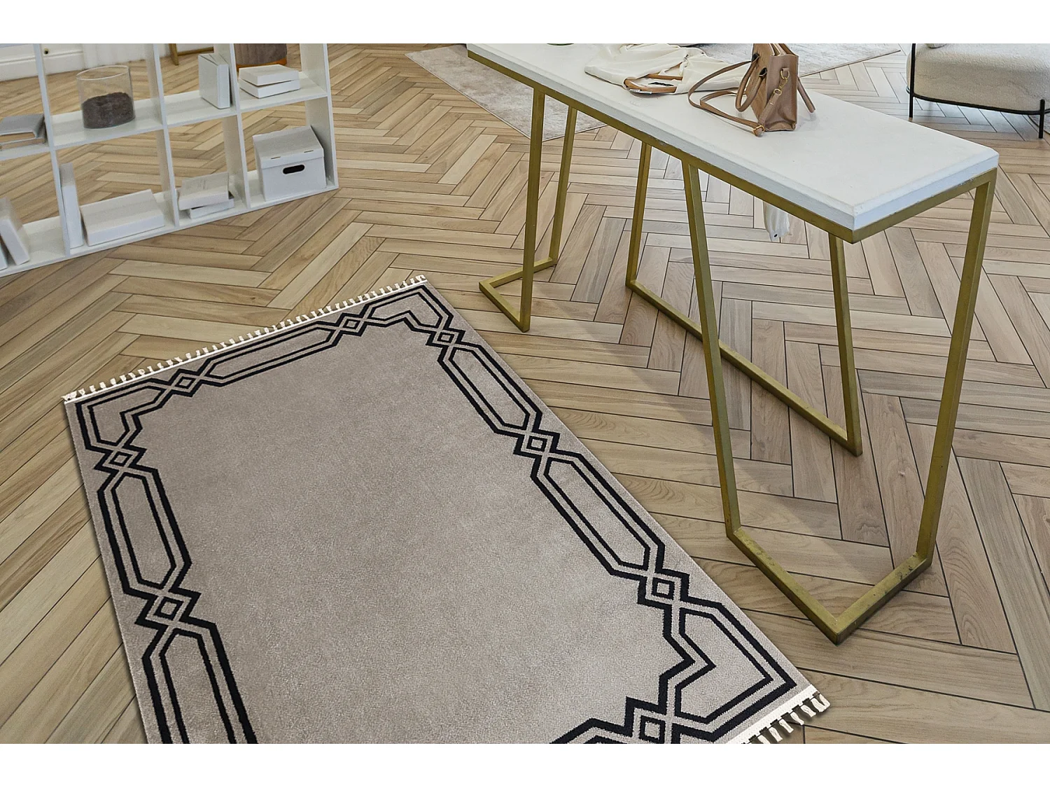 Tappeto AMOUR 53071A beige - Cornice, moderno, elegante 98x300 cm