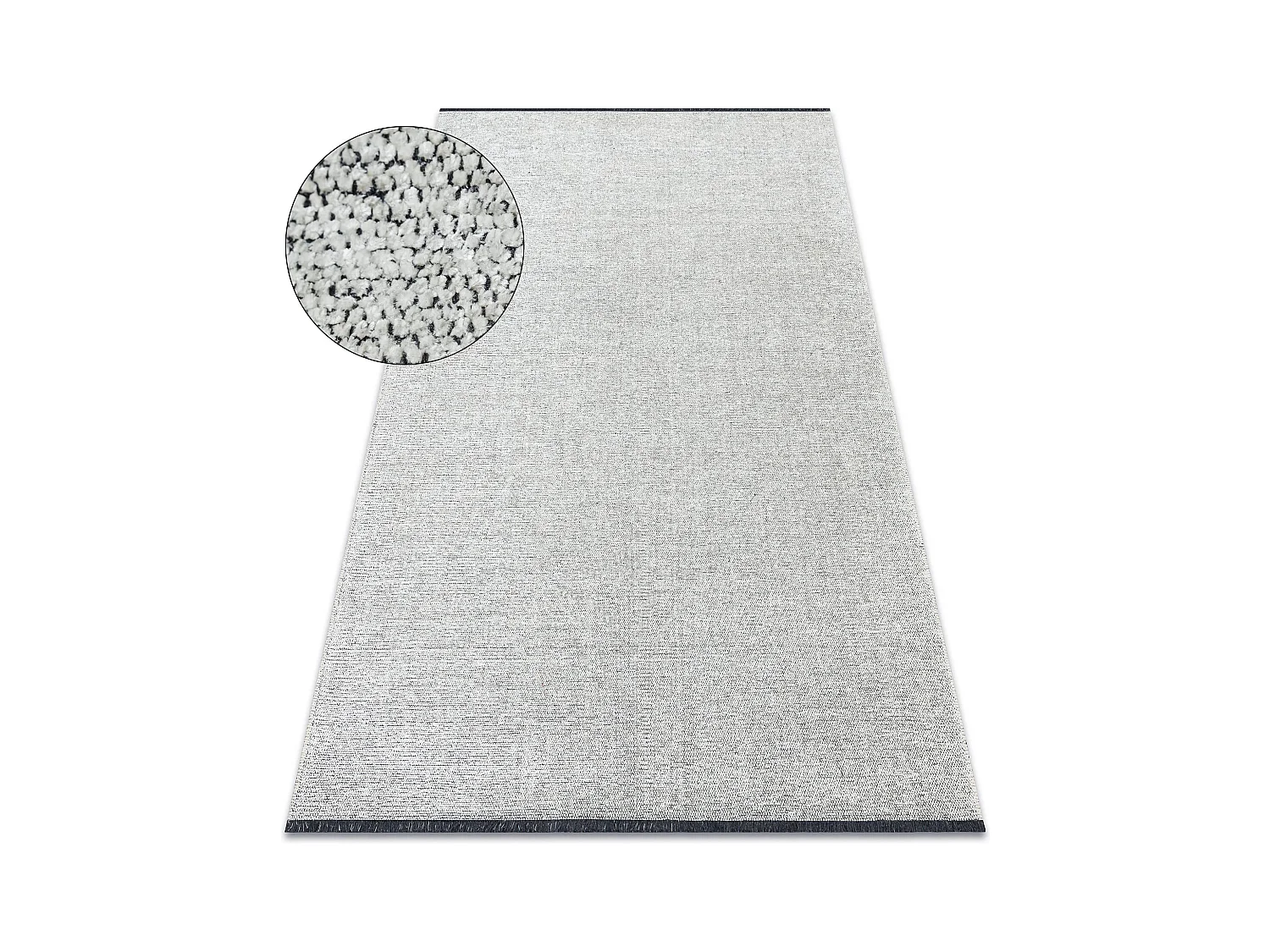 Tapis FLORENCE 24021 Uni, glamour, tissé à plat, franges - crème 118x170 cm