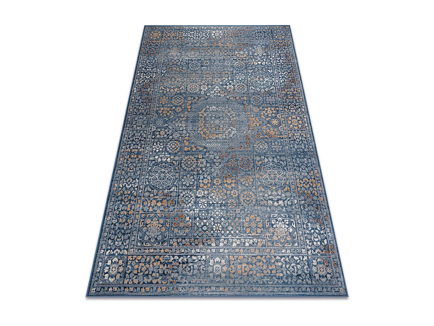 Teppich Wolle NAIN Ornament, vintage 7708/51611 blau / orange 240x340 cm