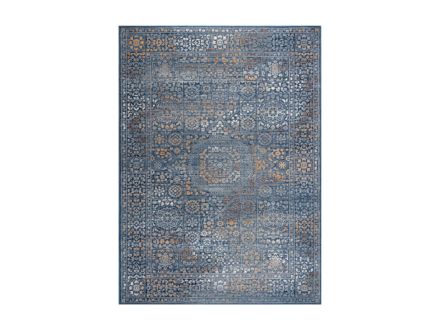 Teppich Wolle NAIN Ornament, vintage 7708/51611 blau / orange 240x340 cm