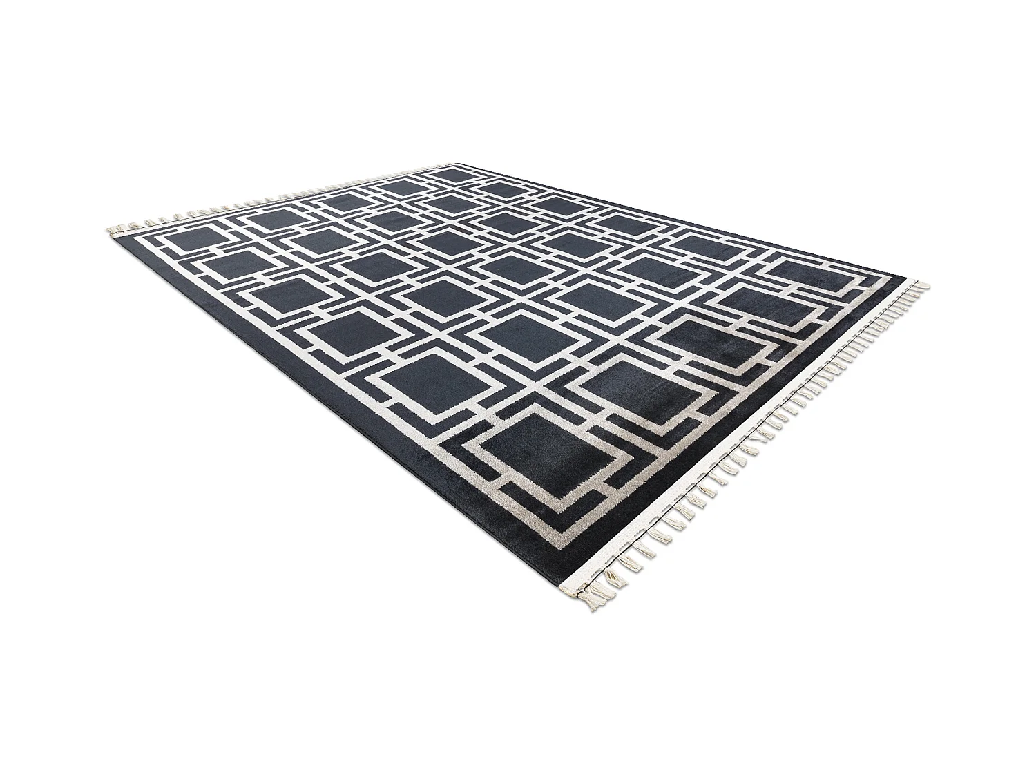 Teppich AMOUR 53078B schwarz - Geometrisch, Linien modern, elegant 98x200 cm