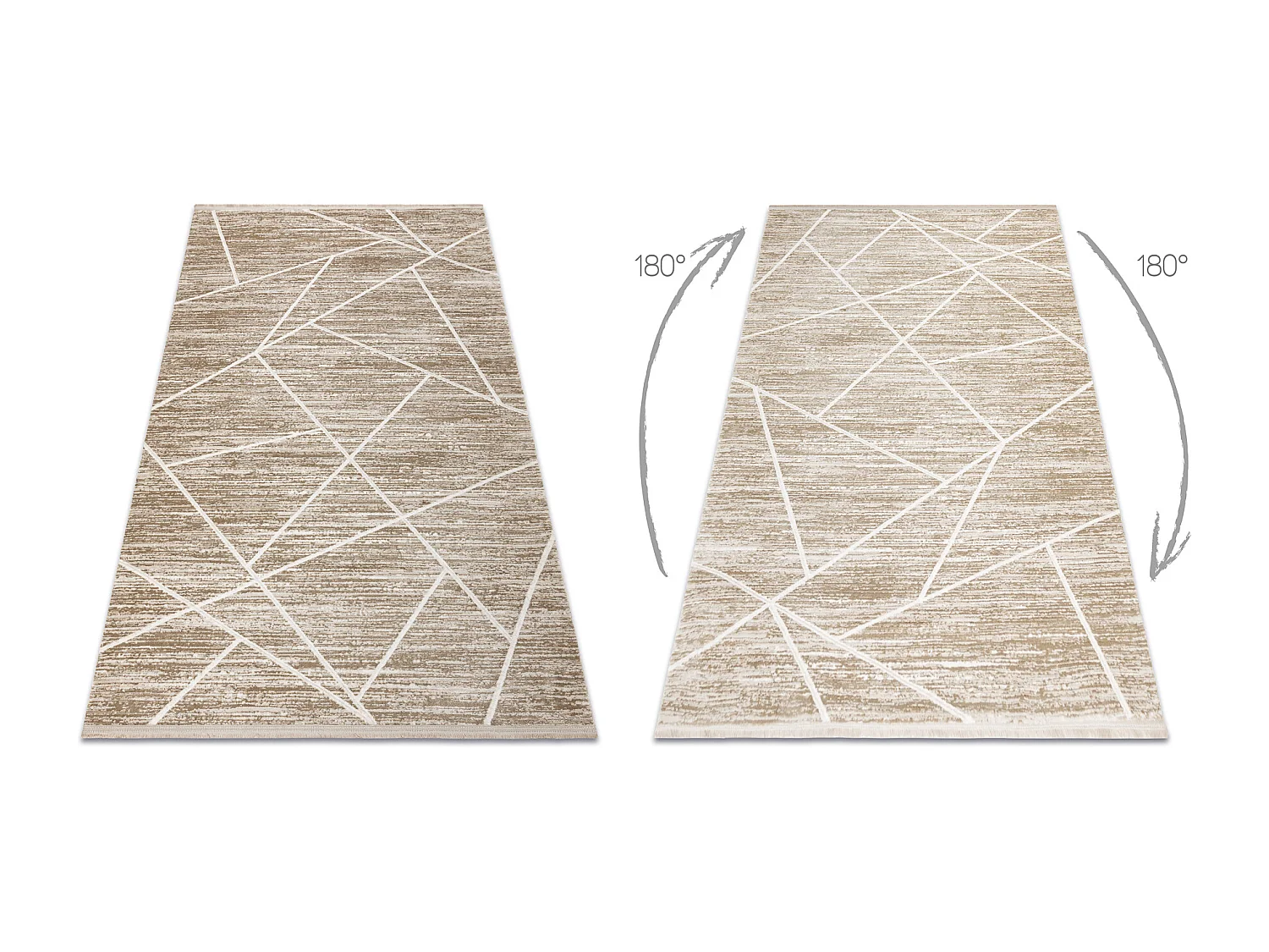 Tapete moderno DUKE 51557 bege / creme - Geométrico, estruturado, mui 240x330 cm