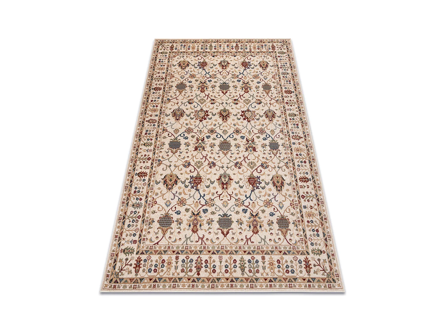 Tapis NAIN Ornement, cadre, 1028/51053 beige / bordeaux / bleu 80x150 cm