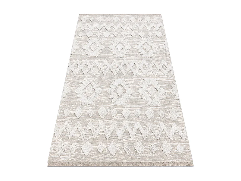 Teppich ÖKO SISAL MOROC 22319 Rauten boho Franse - strukturell beige  194x290 cm