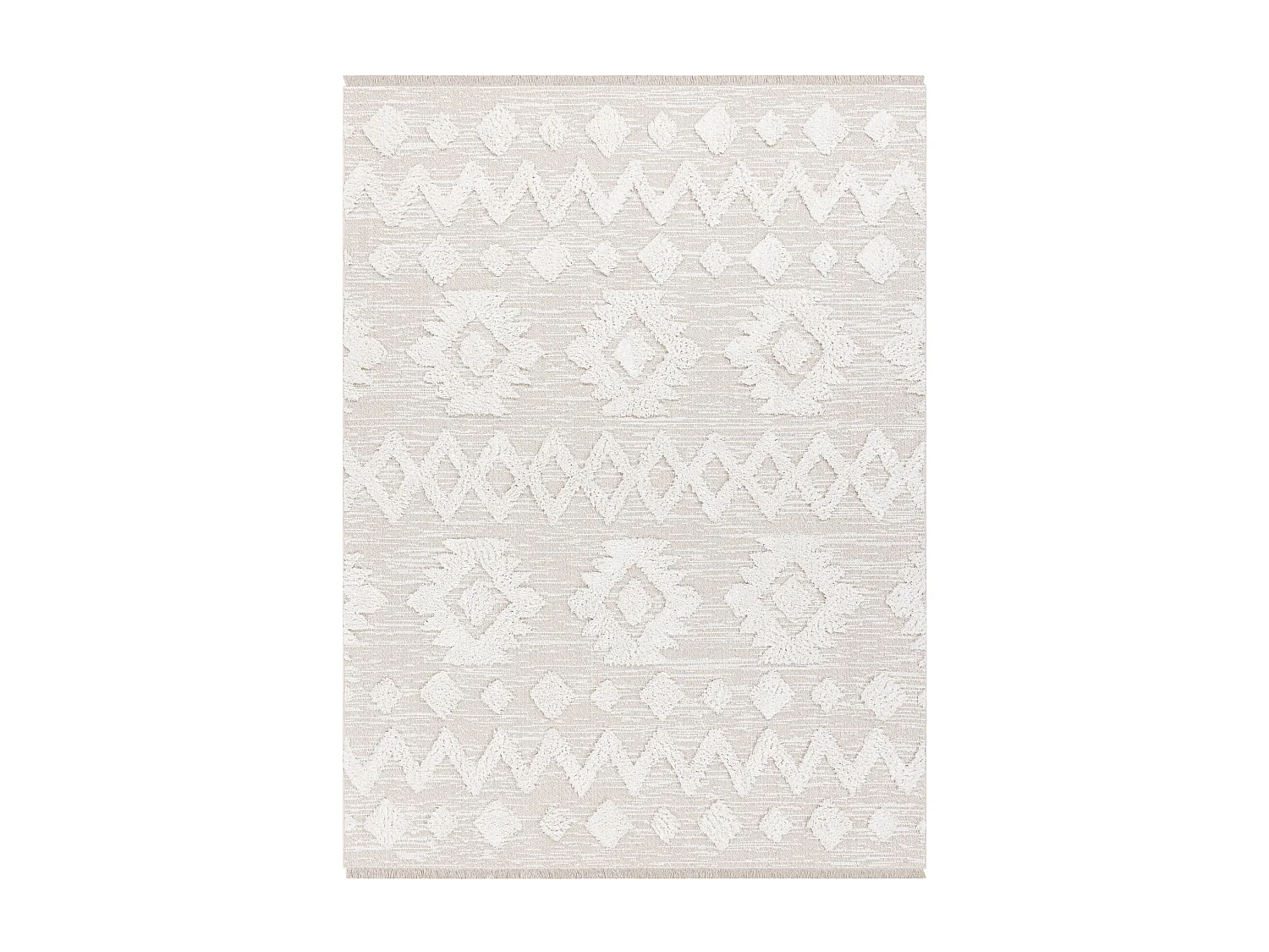 Tappeto ECO SIZAL MOROC 22319 rombi boho franges - strutturale beige / 194x290 cm