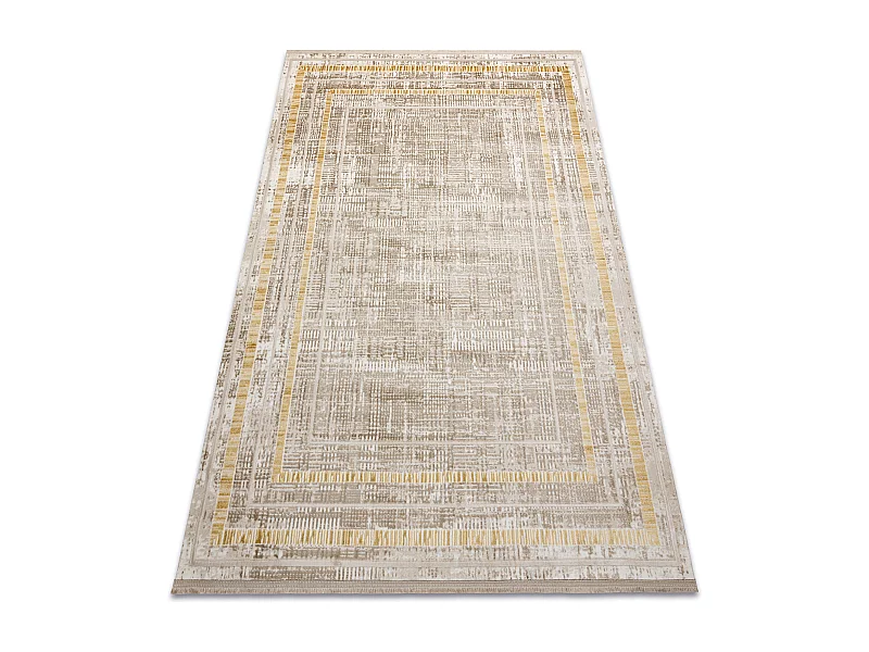 Modern tapijt DUKE 51523 beige / goud - Frame, gestructureerd, zeer za 240x330 cm