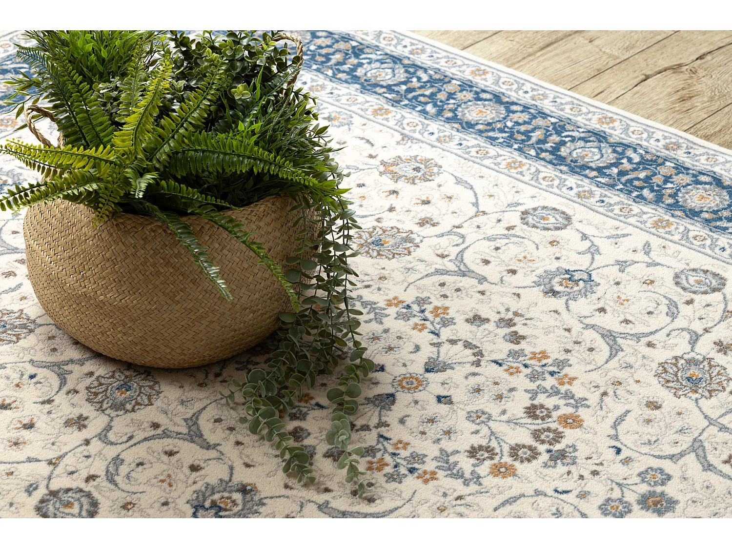 Tapis NAIN Ornement, cadre, 7179/51613 beige / bleu 160x230 cm