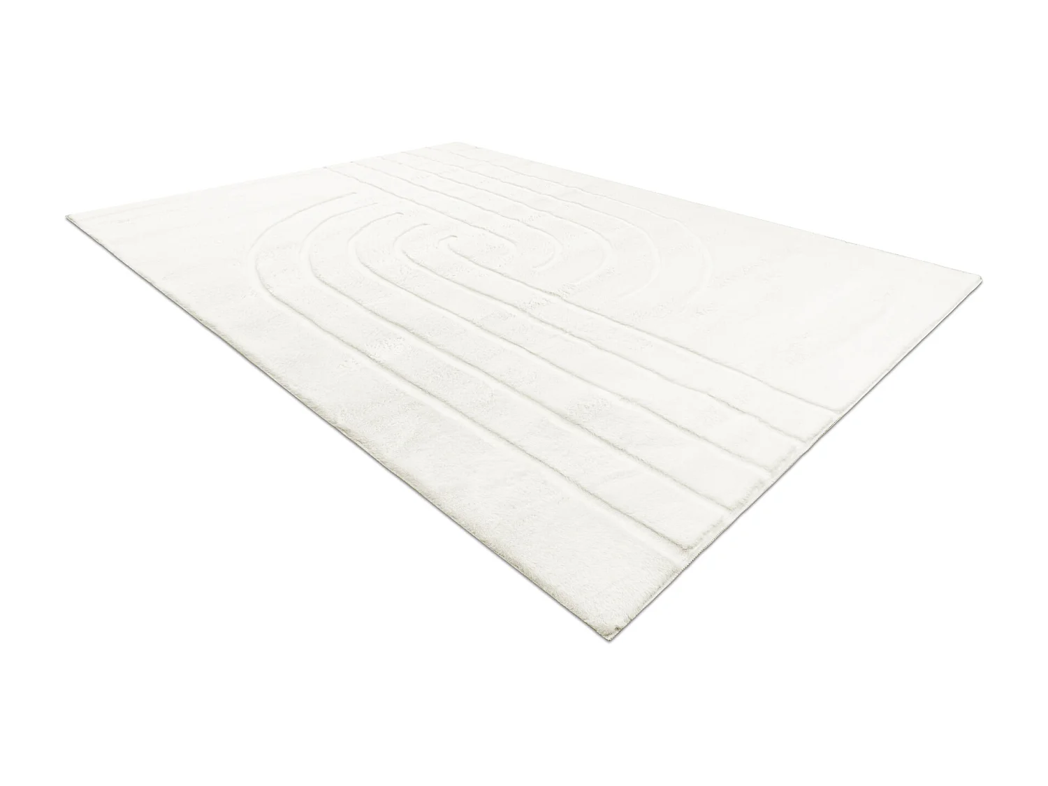 CURVY wit 11 Curves wasbaar vloerkleed, structuur, reliëf, pluche 60x100 cm