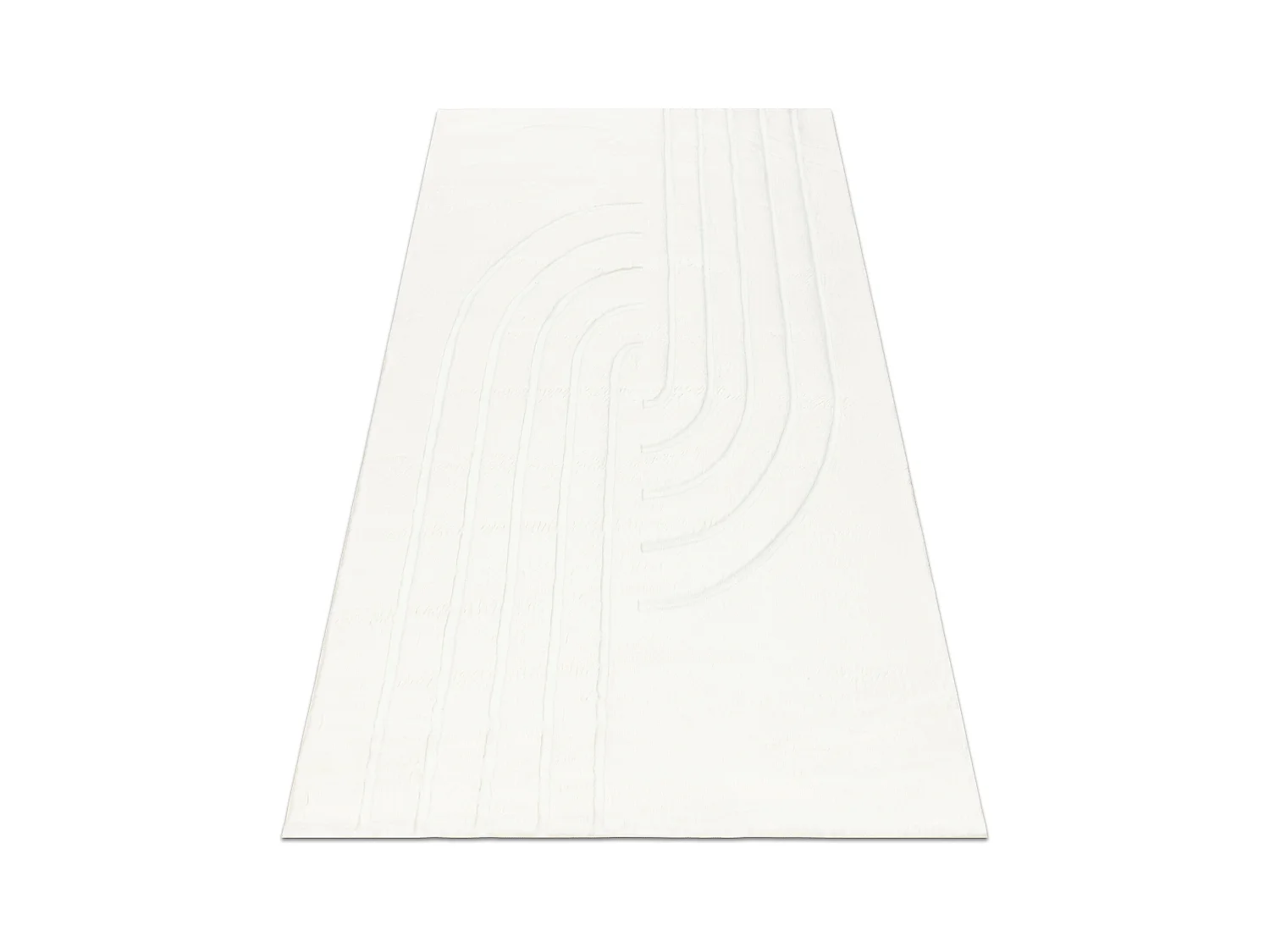 Tapis lavable CURVY blanc 11 Curves, structurel, gaufré, peluche 60x100 cm