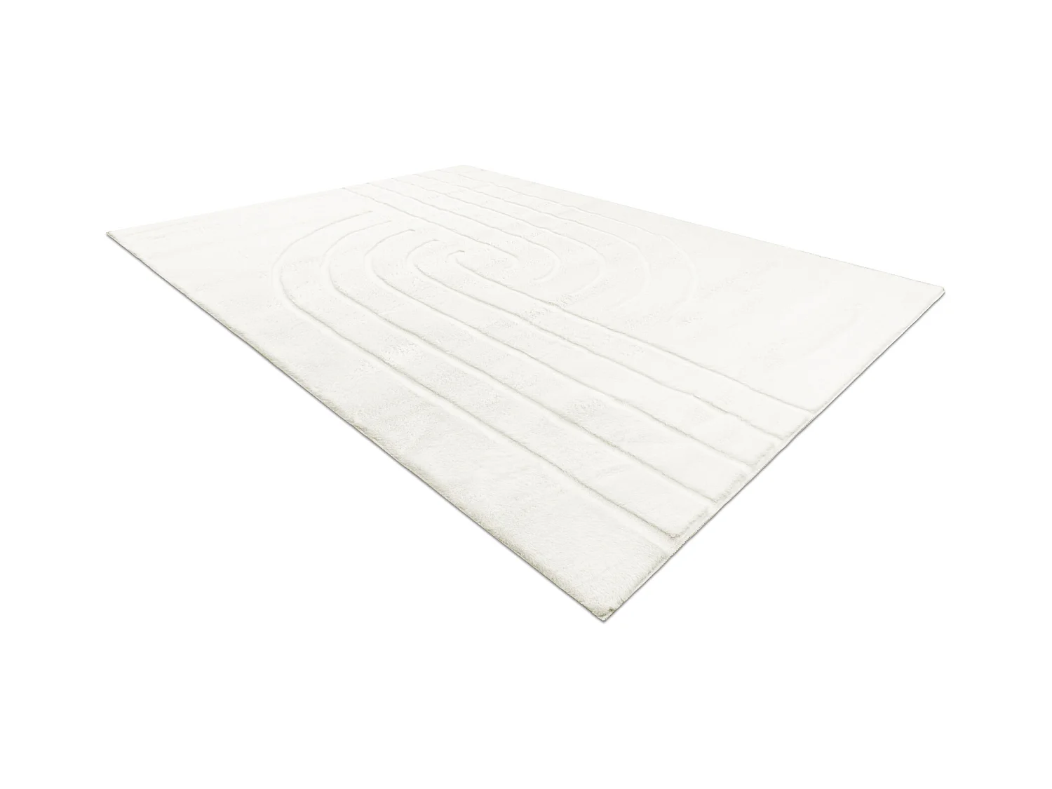 Tapis lavable CURVY blanc 11 Curves, structurel, gaufré, peluche 60x100 cm
