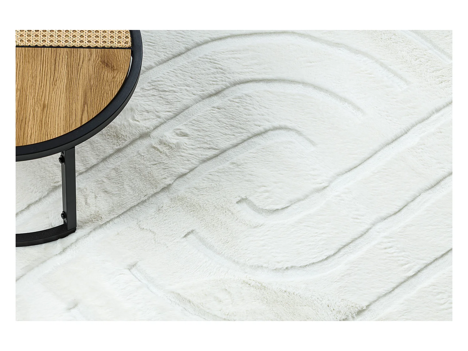 Tapis lavable CURVY blanc 11 Curves, structurel, gaufré, peluche 60x100 cm