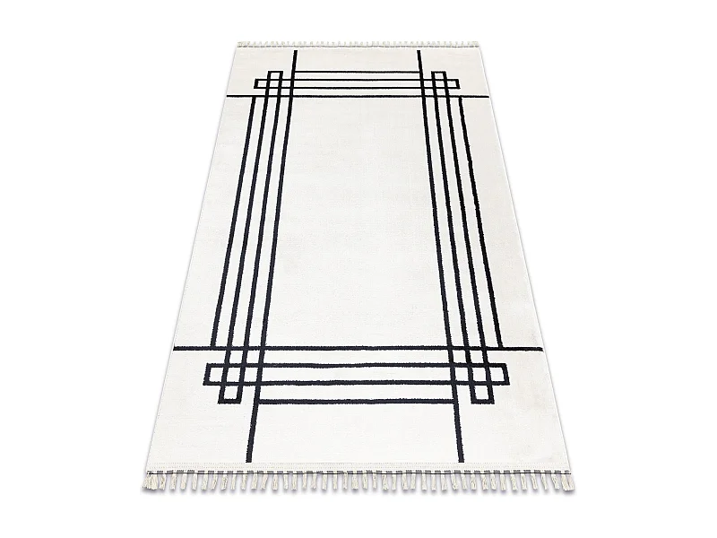 Tapis AMOUR 53096C crème - Cadre, lignes moderne, élégant 118x180 cm