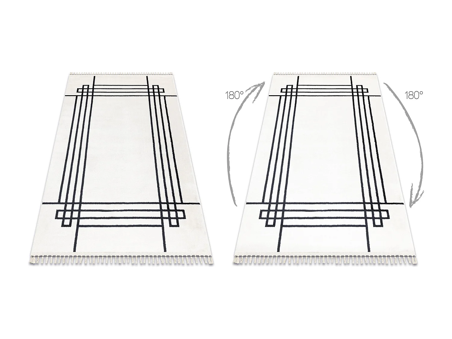 Tapis AMOUR 53096C crème - Cadre, lignes moderne, élégant 118x180 cm