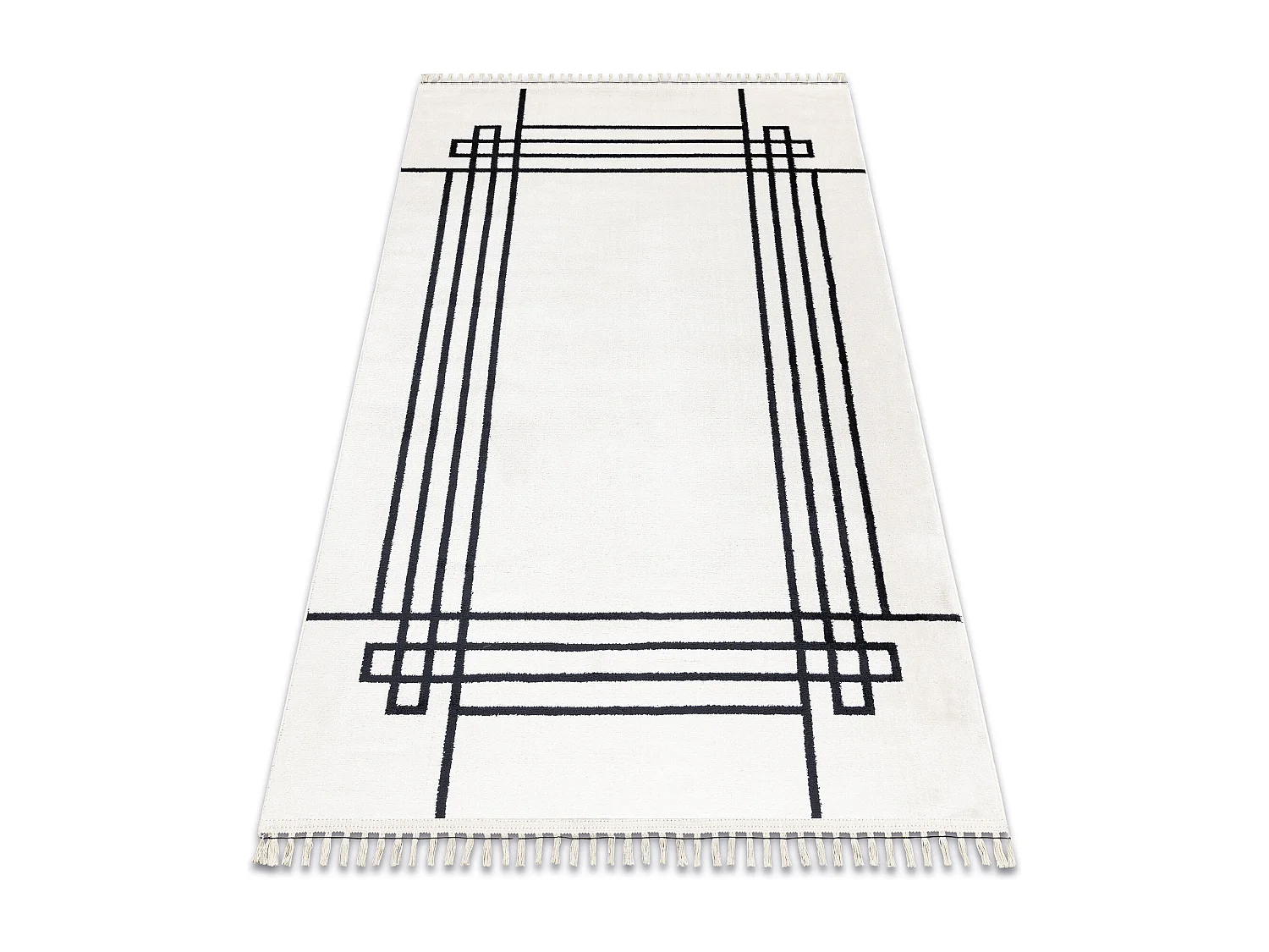 Teppich AMOUR 53096C Sahne - Rahmen, Linien modern, elegant 118x180 cm