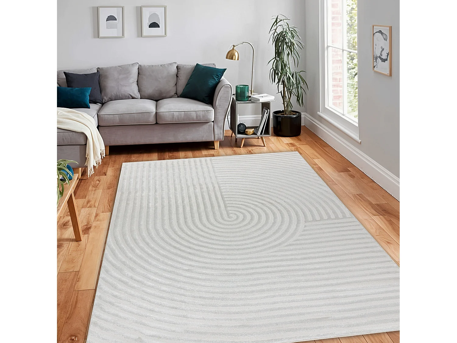 Dywan BALANCE 1921 krem - Geometryczny, strukturalny, glamour  160x220 cm