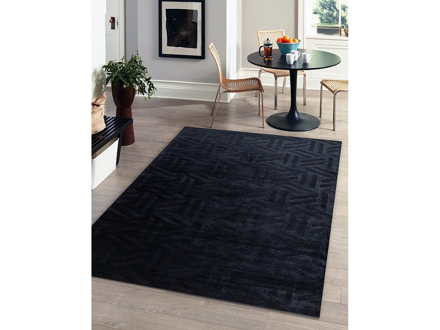 Tapijt PEARL 51326E zwart - Geometrisch, exclusief structureel 154x230 cm