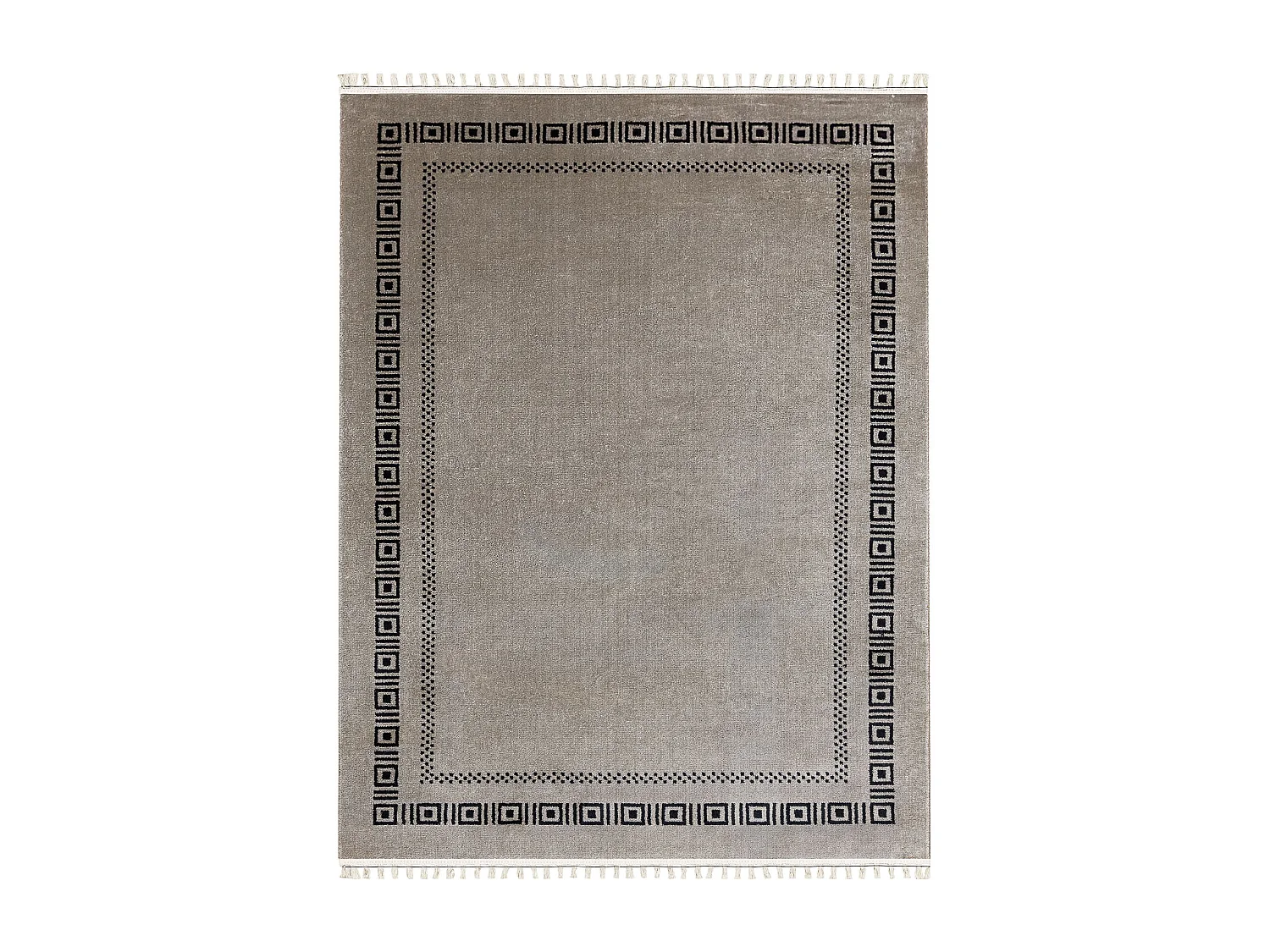Tapis AMOUR 53098A beige / noir - Cadre, grecque moderne, élégant 98x200 cm