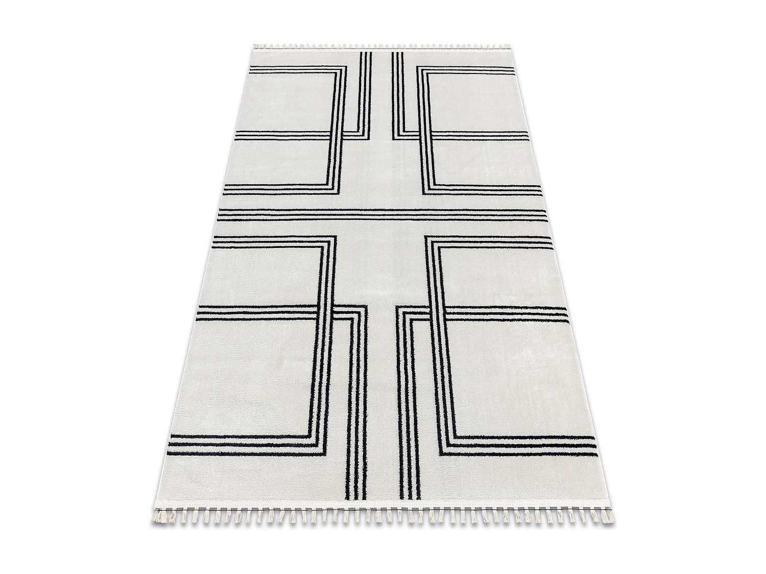 Tapis AMOUR 53091C crème - Géométrique, lignes moderne, élégant 118x180 cm