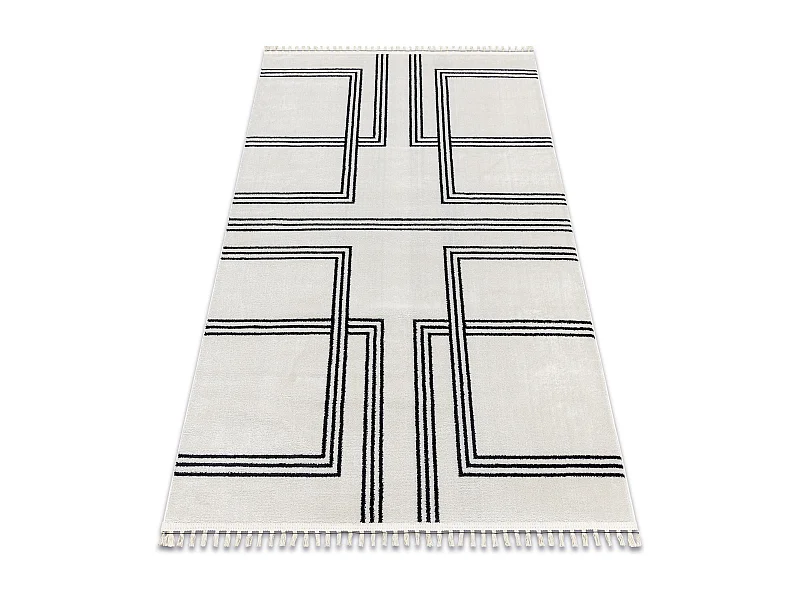 Teppich AMOUR 53091C Sahne - Geometrisch, Linien modern, elegant 118x180 cm