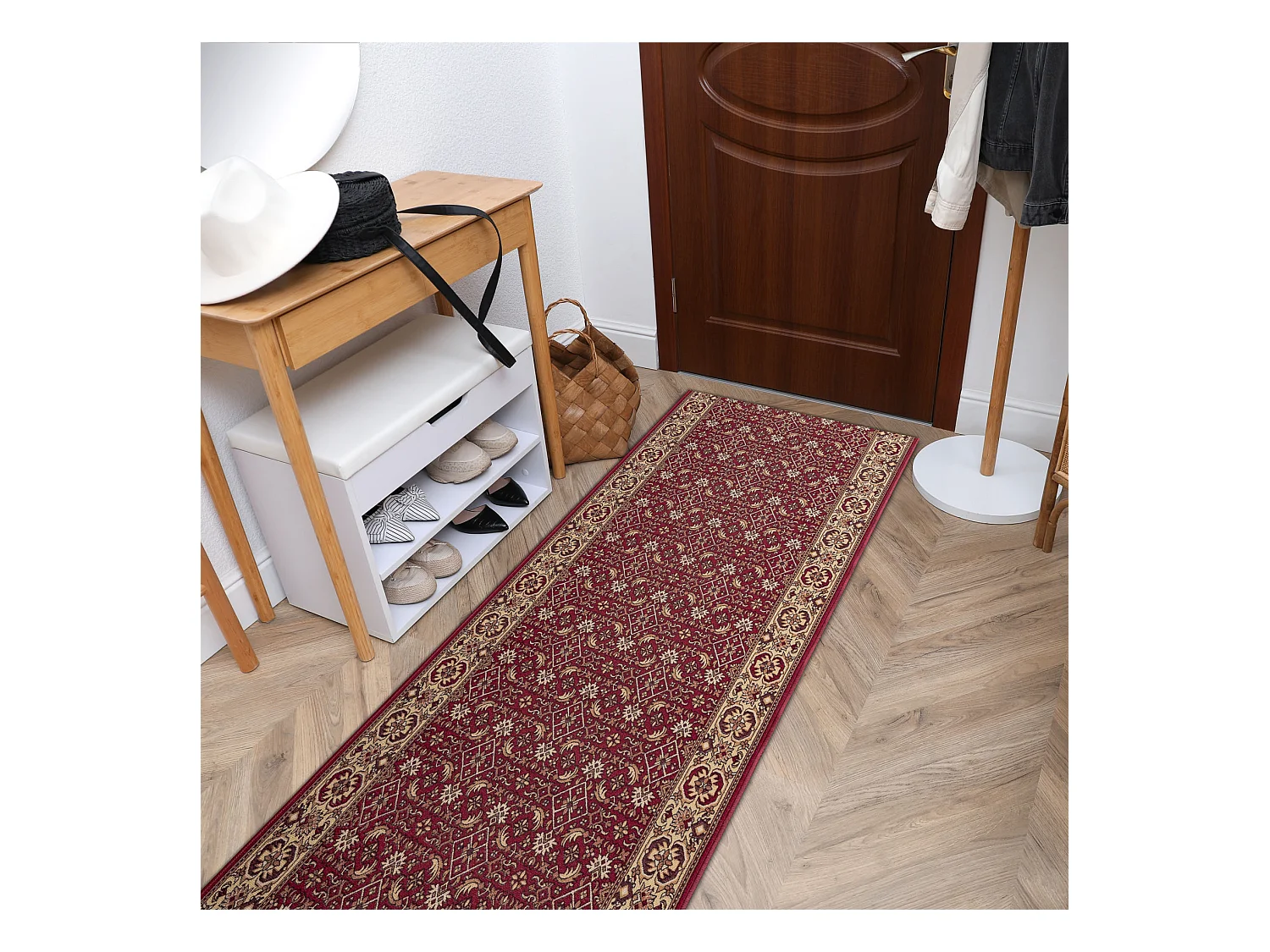 Gegummeerde bestrating BIDJAR kastanjebruin 100x280 cm