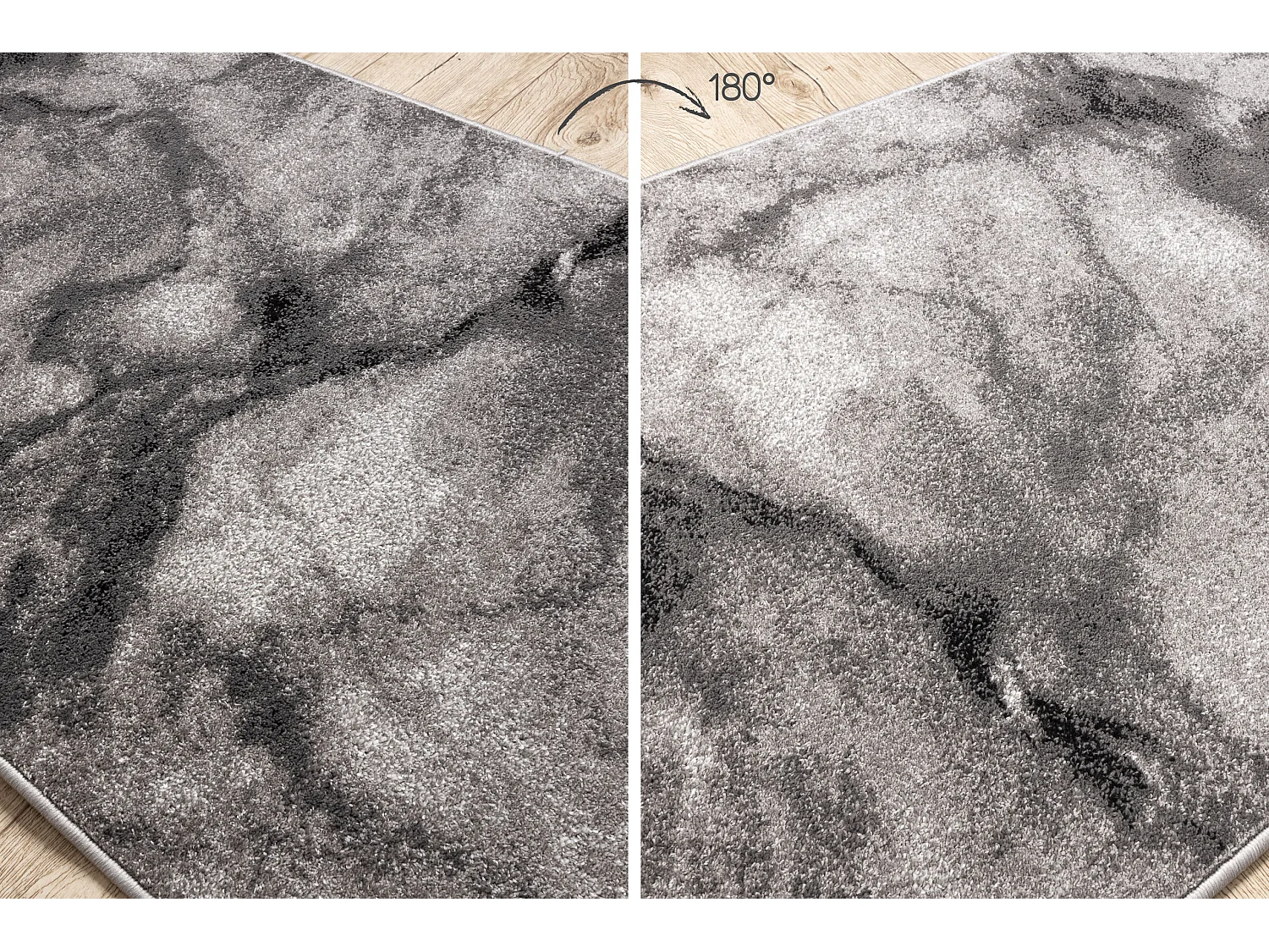 Tapis de couloir SILVER Marble marbre gris 100x320 cm