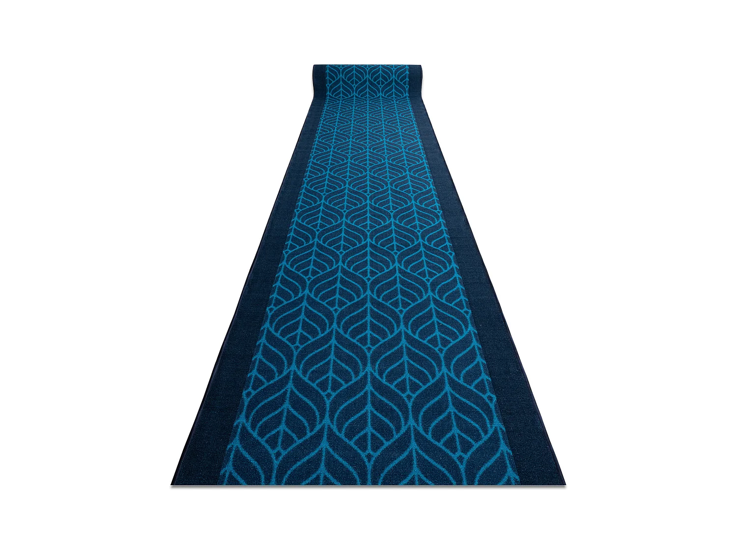 TAPIS DE COULOIR ANTIDÉRAPANT PIÓRA plumes bleu foncé 57x780 cm