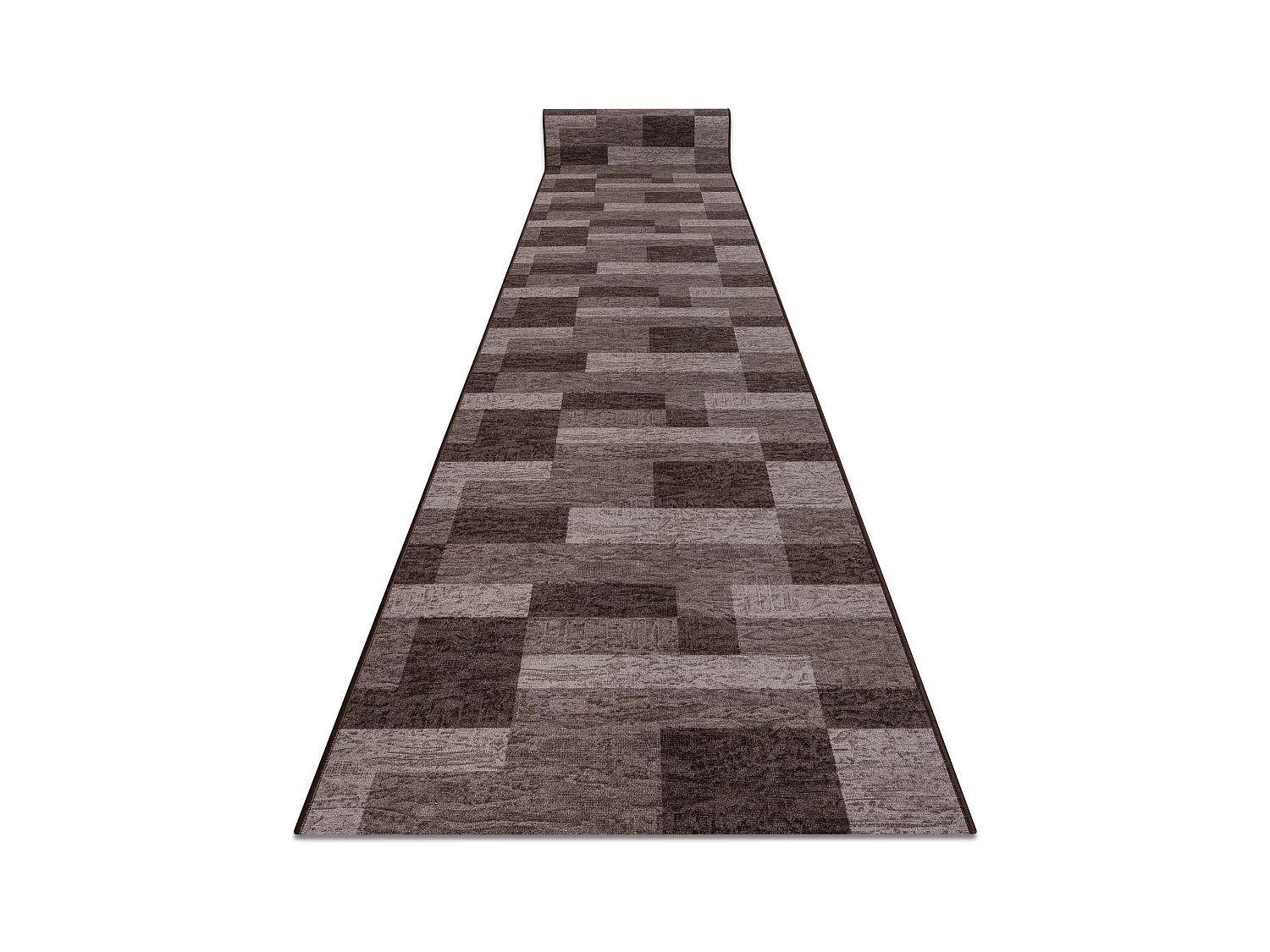 Vloerbekleding met rubber bekleed ICONA bruin 67x400 cm