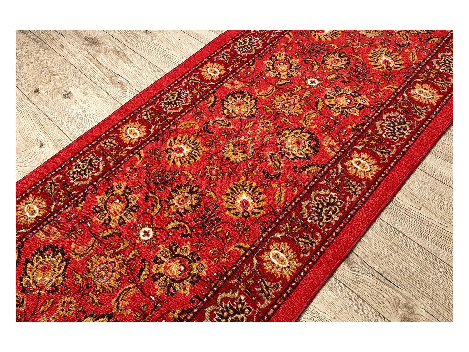 Triangles de couloir TRADYCJA traditionnel antidérapants Rouge gomme 57x250 cm