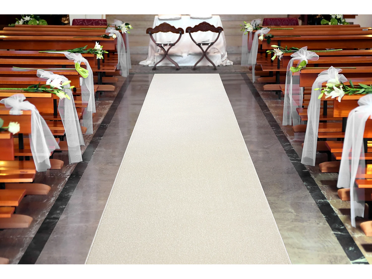 Jednolity chodnik KARMEL Gładki, jednokolorowy biały 70 cm 70x820 cm