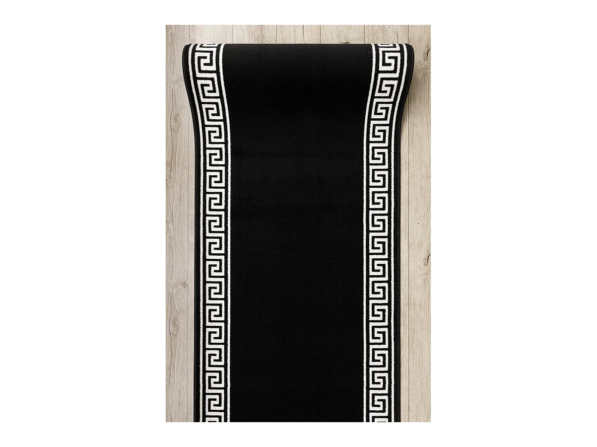TAPIS DE COULOIR BCF MORAD Grek grec noir 60x1050 cm