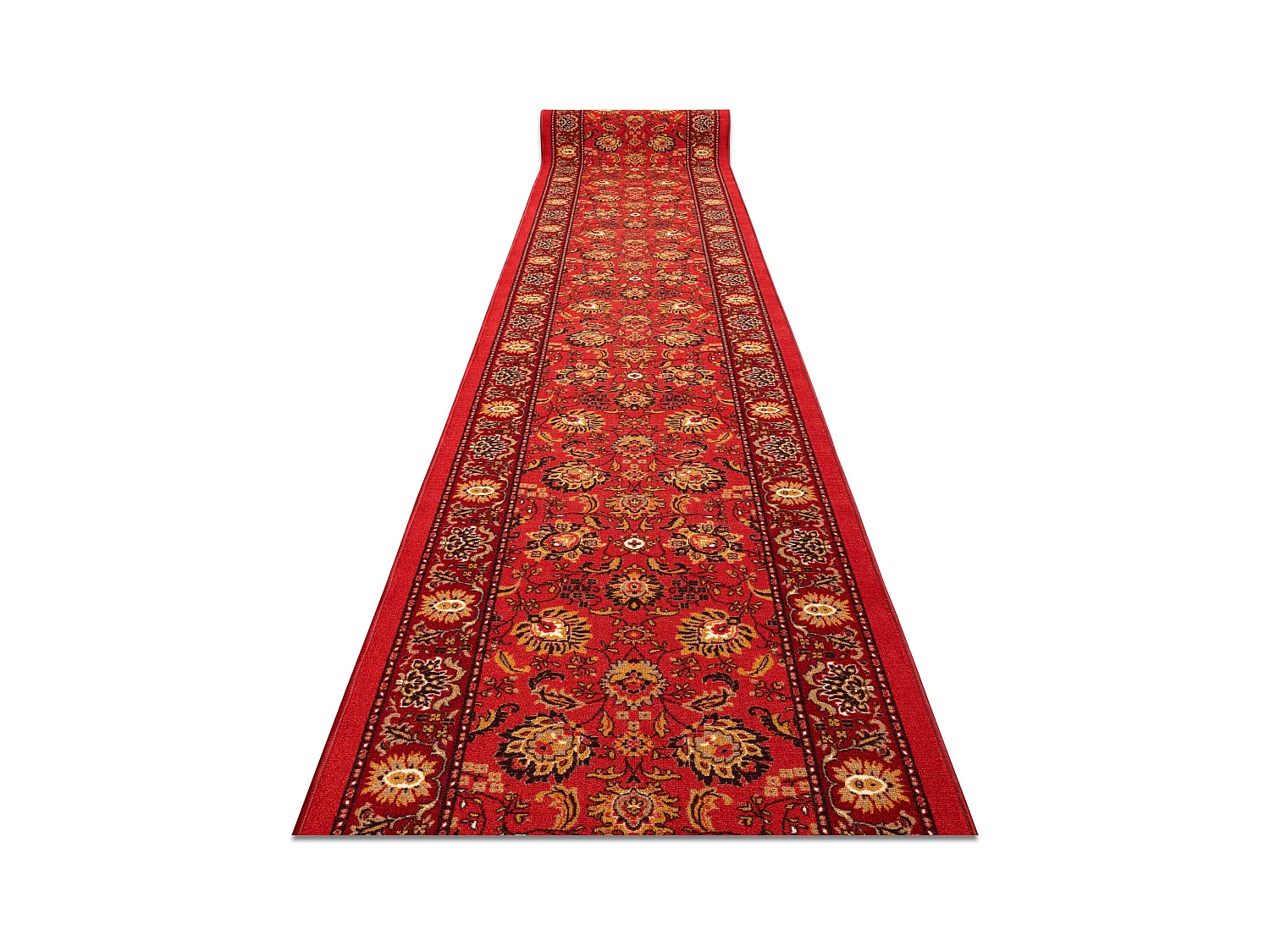 Alfombra de pasillo antideslizante de goma TRADYCJA tradición rojo 110x100 cm