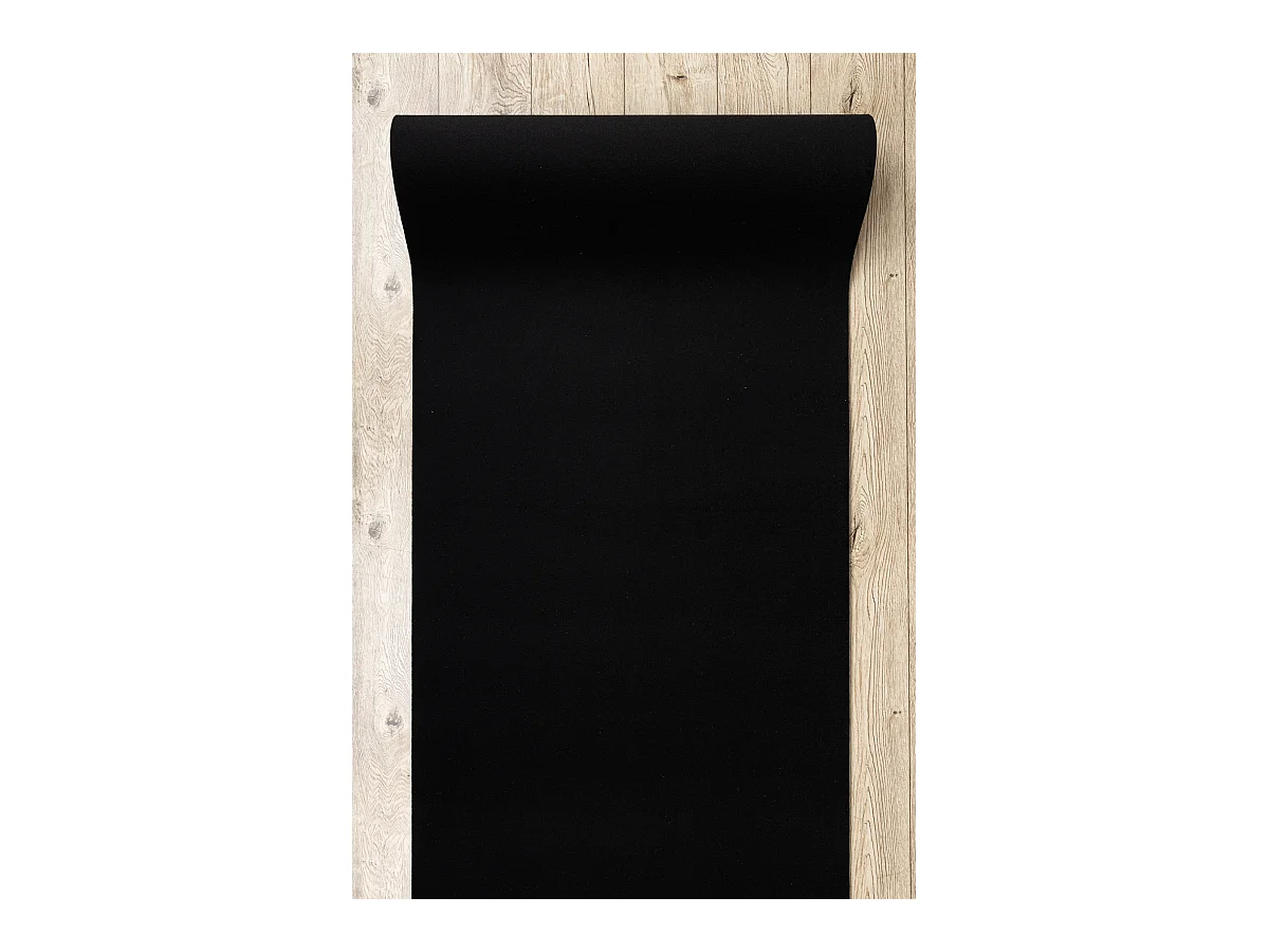 TAPIS DE COULOIR ANTIDÉRAPANT RUMBA couleur unique noir 60x790 cm