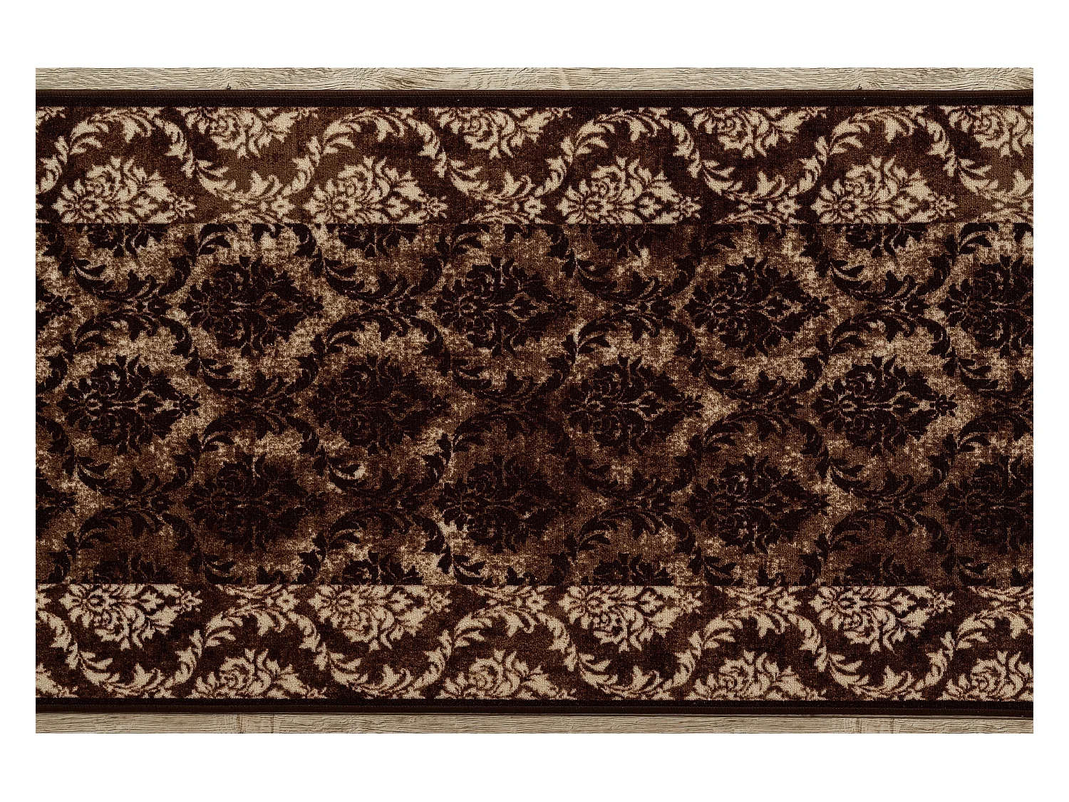 TAPIS DE COULOIR antidérapant ROMANCE marron  67x330 cm