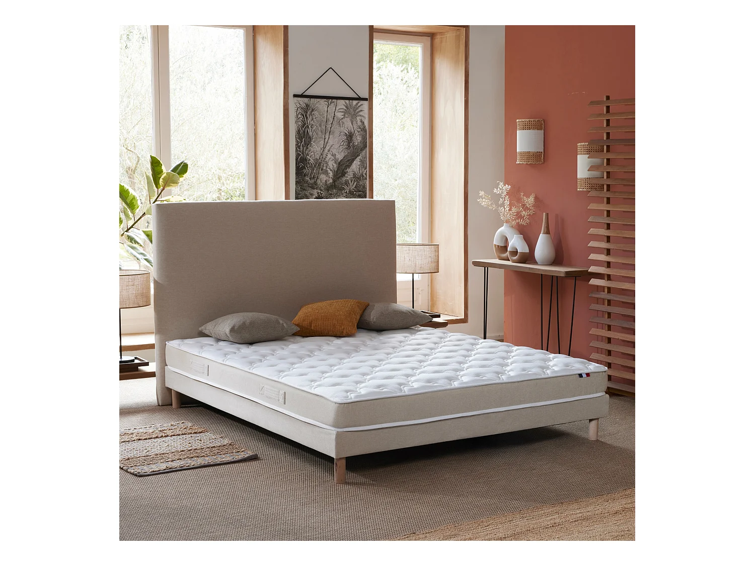 Matelas en polylatex 80 kg/m , H 21 cm - Fabrication Française Dimensions - 160 x 200 cm