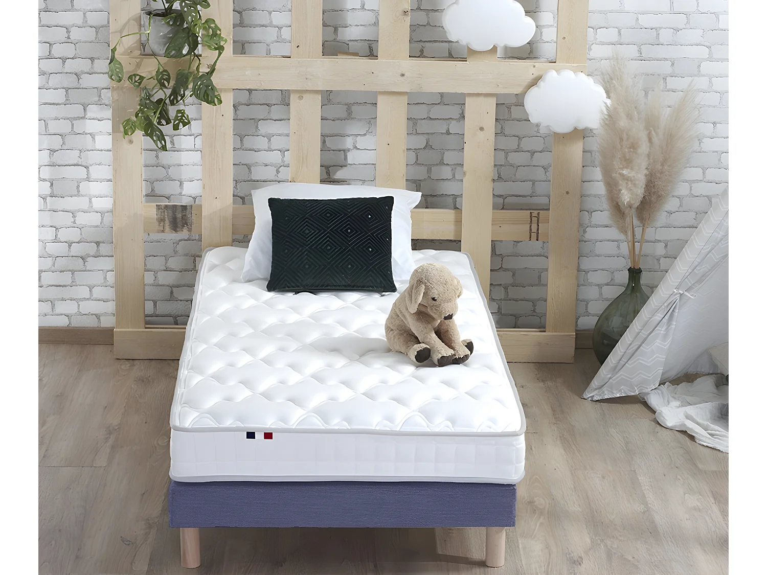 Matelas Mousse Haute Résilience + Latex 3 zones ESSENCE - made in France Dimensions - 90 x 190 cm
