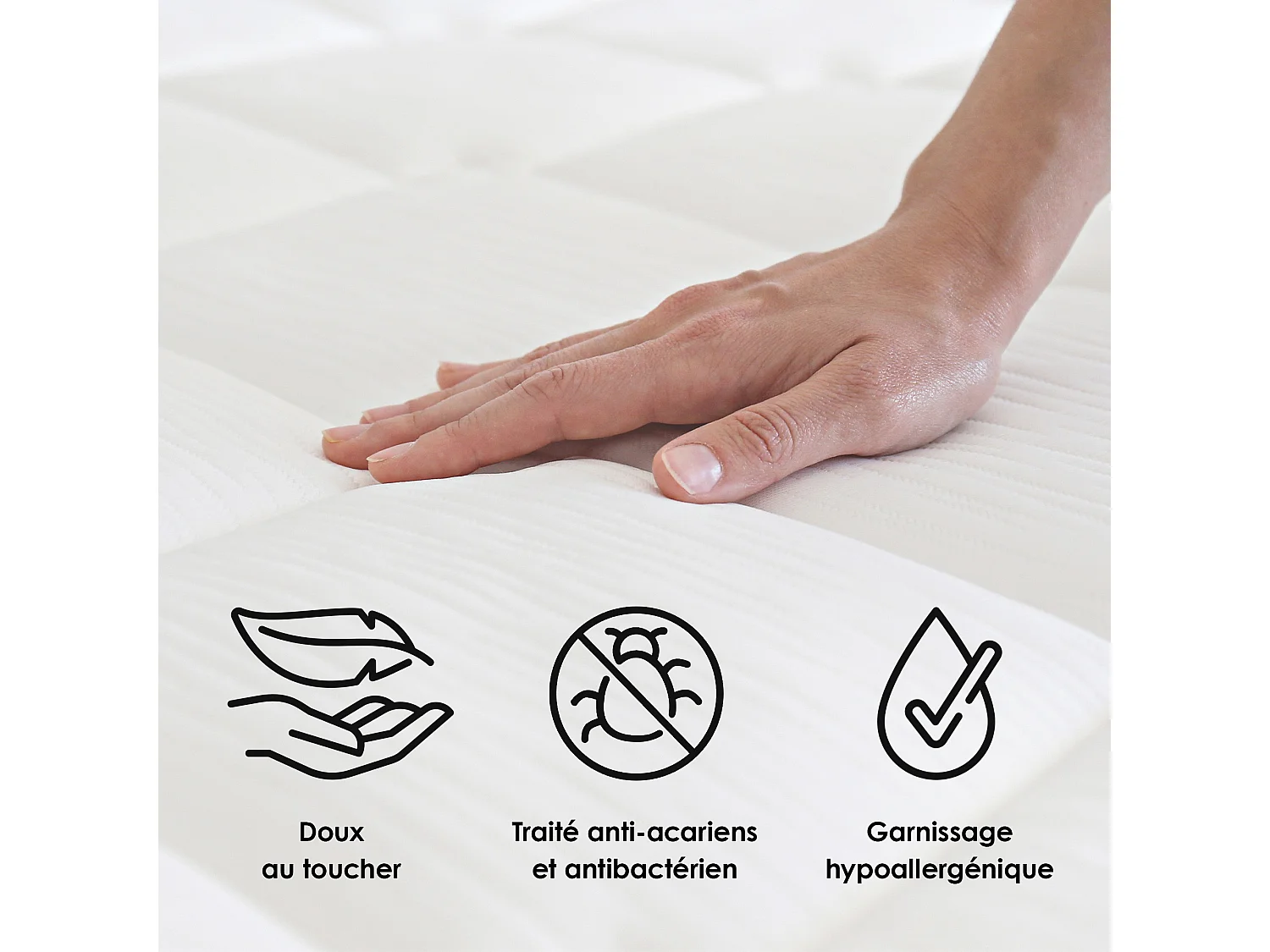 Matelas ressorts ensachés 7 zones MAX - soutien ferme et réversible Dimensions - 140 x 190 cm