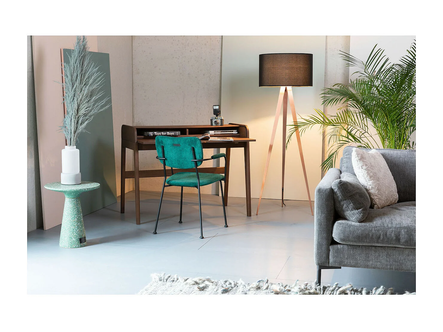 VICTORIA - Table d'appoint en terrazzo vert