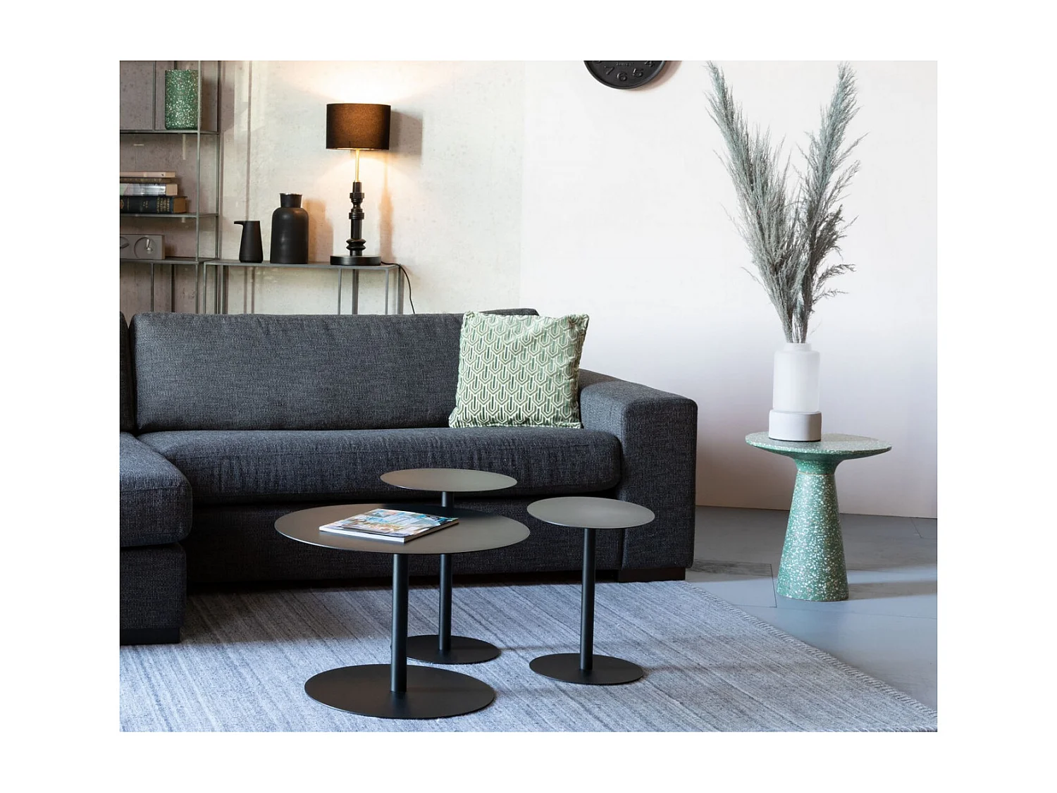 VICTORIA - Table d'appoint en terrazzo vert