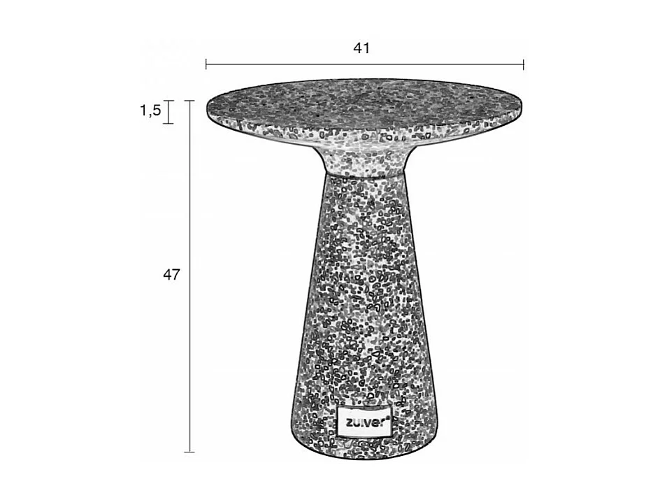 VICTORIA - Table d'appoint en terrazzo vert
