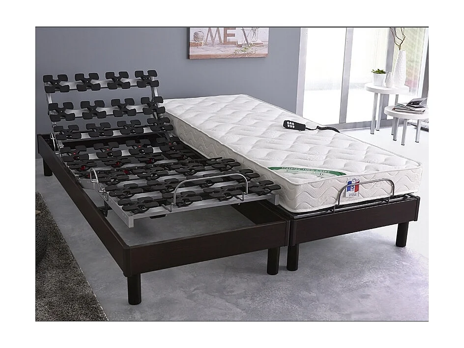 Lot 2 Sommiers relaxation electrique ellipse Dimensions - 2x80 x 200 cm