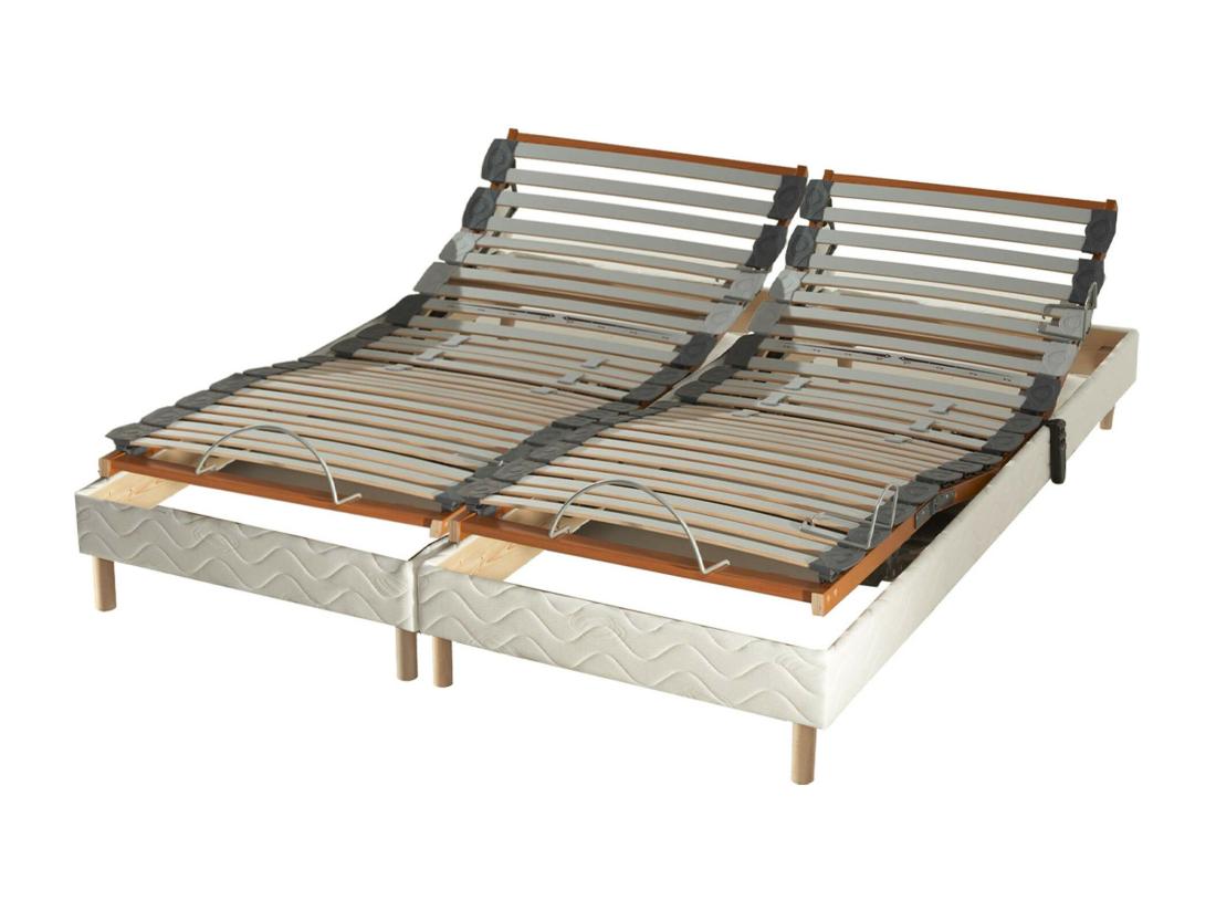vente unique Lot de sommiers avec réglage fermeté au niveau lombaire Dimensions - 2x80 x 200 cm