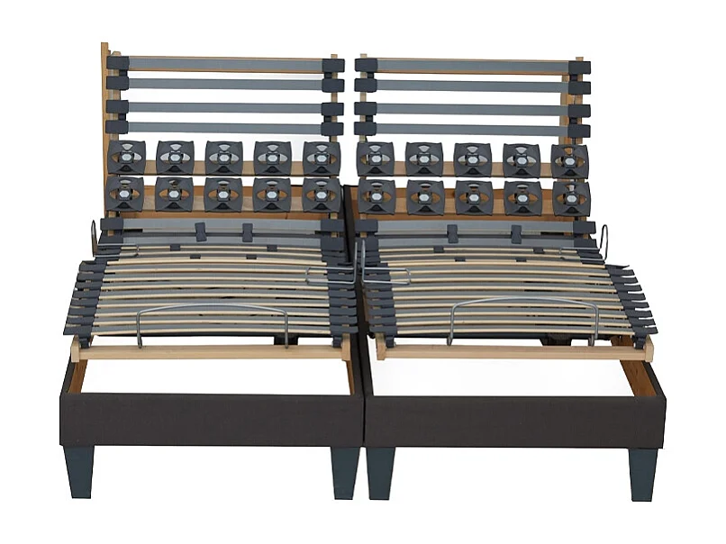 Lot de Sommiers lattes plus plots gris anthracite Dimensions - 2x80 x 200 cm