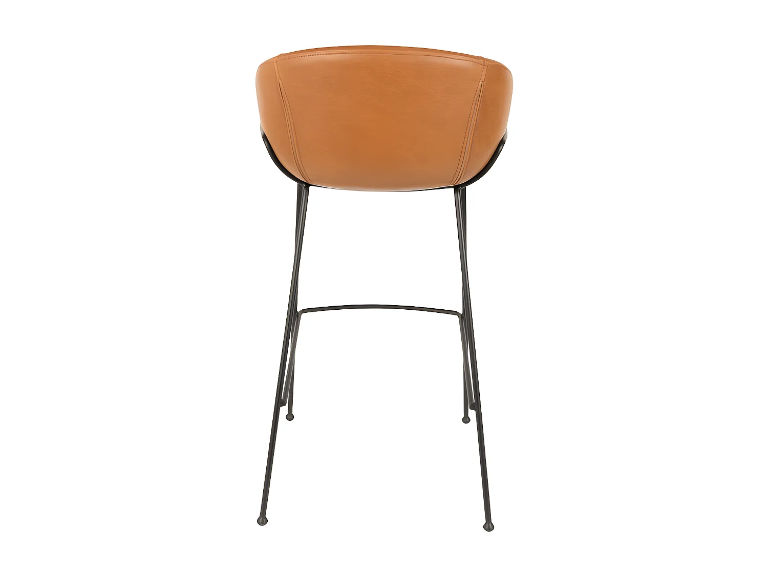 FESTON - Chaise de bar simili cuir marron avec dossier H76