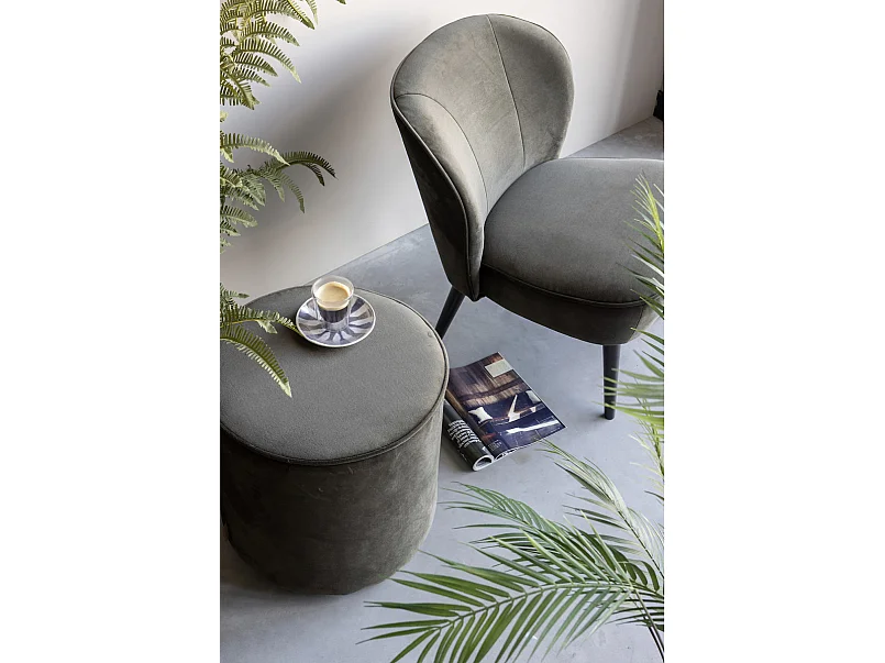 SARA - Fauteuil en velours vert chaleureux