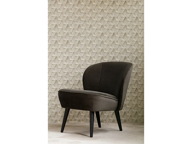 SARA - Fauteuil en velours vert chaleureux