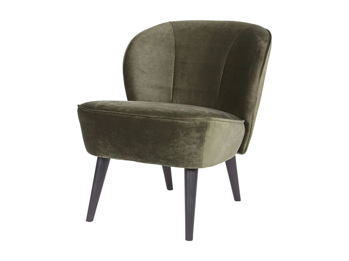 SARA - Fauteuil en velours vert chaleureux