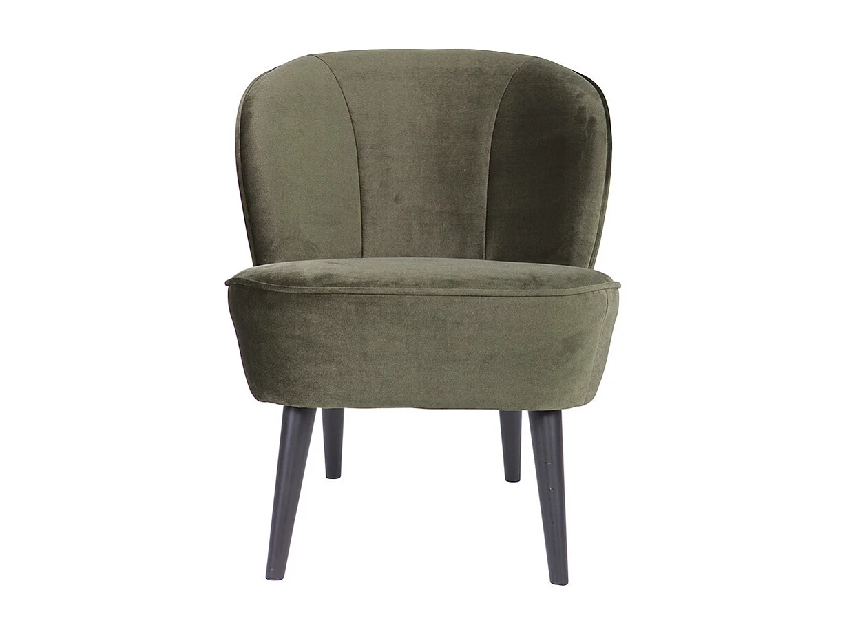 Sara - Fauteuil cocktail en velours - Vert kaki