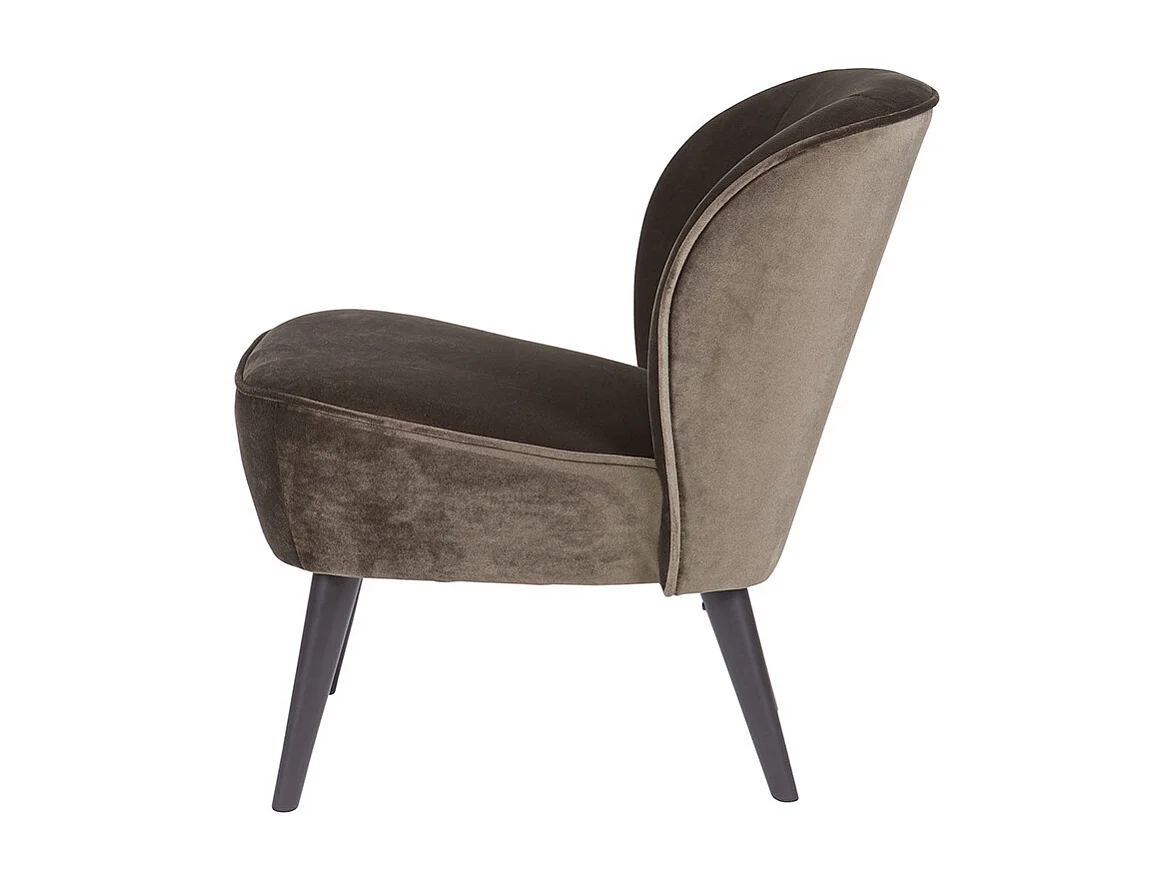 Sara - Fauteuil cocktail en velours - Vert kaki