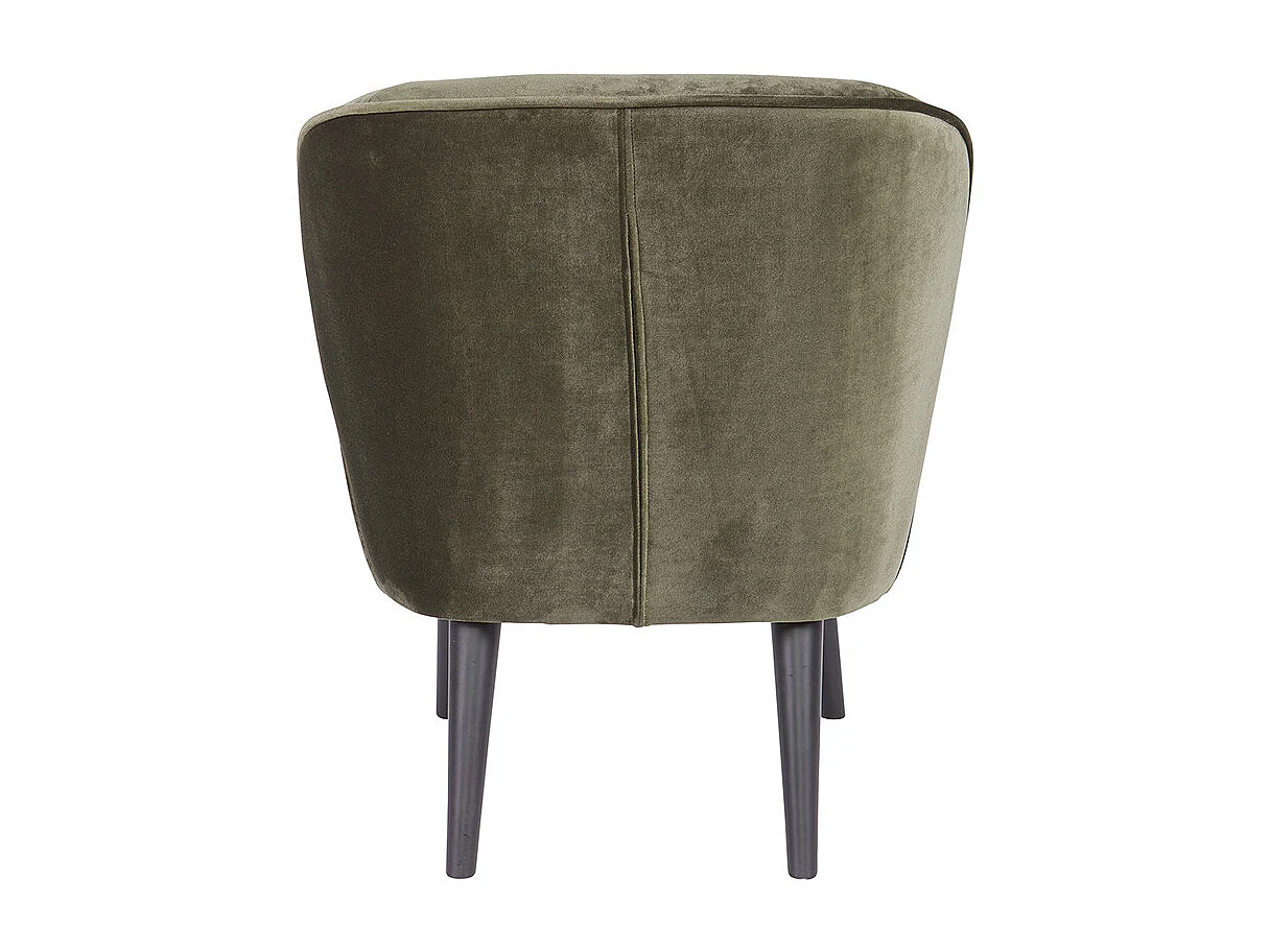 Sara - Fauteuil cocktail en velours - Vert kaki